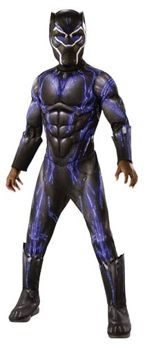 Rubies Official Avengers Black Panther Battle Suit, Deluxe Child Costume - Small, Age 3-5, Height 117 cm, Multicolour Halloween