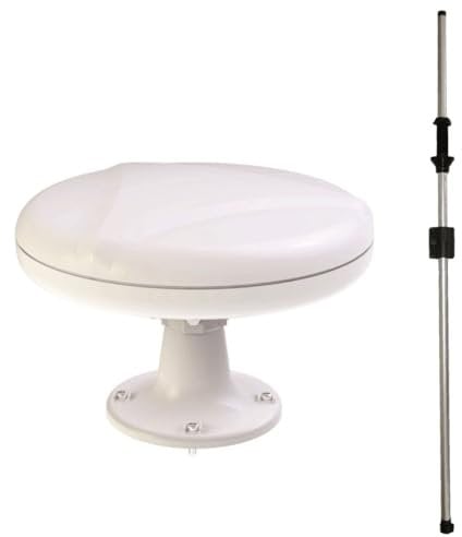 Antarion Antenne TNT Omnidirectionnelle 35dB + Mat Traversant Camping Car Caravane