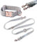 Jack & Russell Tweed Set Dog Lead 2.0 m + Collar with Rose Gold Carabiner - Elegant Multiple Adjustable (L/XL, Mottled Grey)