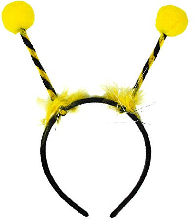 Oblique Unique® Haarreifen Biene Marienkäfer Haarreif mit Bommeln für Karneval Fasching Motto Party Bienenkostüm zum Verkleiden Gelb Schwarz
