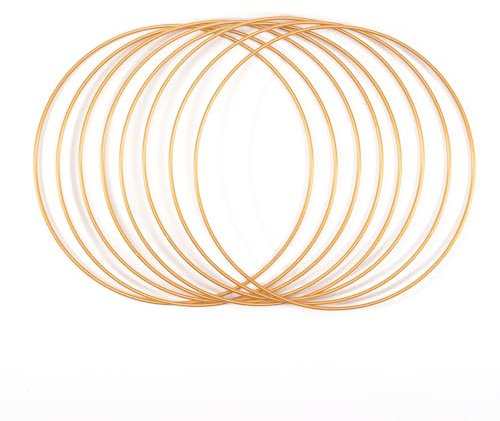 Vaessen Creative Metallringe Ø25cm 3mm Gold 8Stücks, Golden