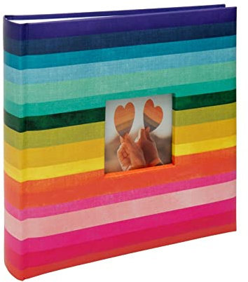 Kenro Rainbow Photo Album 200 Photographs 6x4” / 10x15cm Brightly Coloured Horizontal Stripes with Slip In Pages - KRA101