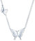 MicLee Damen 925 Sterling Silber Halskette Fashion Zwei Schmetterlinge Anhänger Kette mit Geschenkbeutel Super Geschenk für Paar Pärchen Mutter Tochter