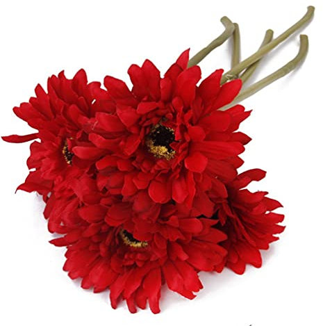 Hemobllo 5st Dekorative Pflanze. Gänseblümchen Blumen Bouquet Sommer Dekorative Seidenblumen Gerbera Simulation Gerbera. Kunstblumen Gefälschter Blumenstrauß Brautjungfer Sonnenblume