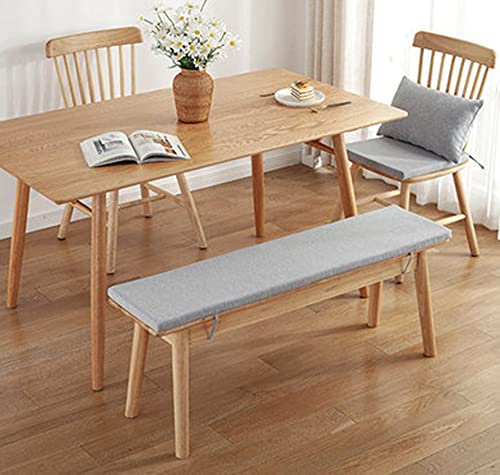 Hruile Bankkissen für 2- und 3-Sitzer, bequeme 3/5 cm dicke lange Bankauflagen, für drinnen und draußen, Garten, Zuhause, Esszimmermöbel, Sitzkissen mit festen Bändern, 160 x 40 x 3 cm, grau
