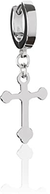 NKlaus Klappcreolen Silber, Ø11mm 925 Sterling Kreuz Einzel, 1 Stück | anlaufgeschützt; 925 Sterlingsilber; rhodiniert; 15 x 12mm; 2,5mm