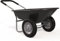 GYMAX Brouette de Jardin 2 Roues avec Cuve de 140 L, Chariot de Jardin avec Contenant en PP, Cadre en Fer Charge 100kg, Pneumatiques pour Tout Terrain, Convient pour Jardin, Patio et Entrepôt (Noir)