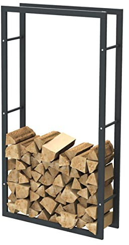 Bc-elec - HHWPF0023 Holzablage aus schwarzem Stahl 150 * 80 * 25CM, Rack für Brennholz, Kaminholzablage.