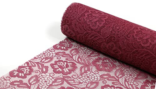 The Original Sizolace Rose from Holland Tischläufer Tischband Dekoration Deko 30 cm x 5m Himbeere Rot
