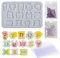 Attuslla Stampi in Silicone Lettere Shaker Alphabet Quicksand Molds Stampo Silicone Dell'alfabeto Stampo Colata Sabbie Mobili per Set di Pendente Gioielli