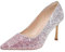 Zhabtuc Damen Pumps Exklusive Silber und Roségold Glitzer High Heels Spitz zulaufend 10 cm Stiletto Hochzeit und Ball, Rosé-Glitzer, 37 EU