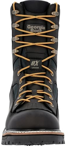 Georgia Boot LTX Logger Composite Toe Waterproof Black Work Boot, Black, Size 14(W)