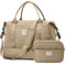 Reisetasche Damen Handgepäck Tasche Sporttasche mit Kulturbeutel Weekender Bag Schwimmtasche Wasserdicht Travel Duffle Bag Fitnesstasche Trainingstasche Krankenhaustasche mit Schuhfach,C12-Khaki