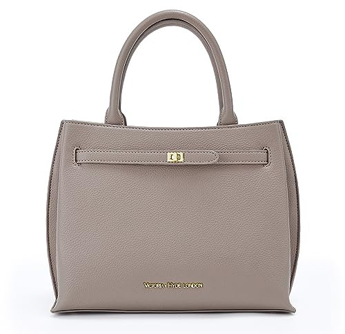 VICTORIA HYDE Handtaschen Damen Groß PU Leder Shopper Damen Handtasche Schwarz Elegant Schultertasche Damen Tote Bag für Büro Arbeit Schule (Nackt)