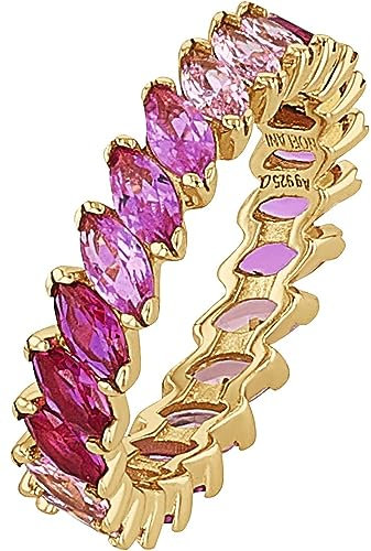 NOELANI Ring 925 Sterling Silber Damen Ringe, mit Zirkonia synth., Gold, Kommt in Schmuck Geschenk Box, 2037027