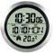 Gralara Reloj de Ducha Digital Redondo de 5,7 Pulgadas con Ventosa y Pantalla de Temperatura, Marco de Aluminio