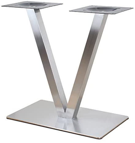 Quiltern Pieds de table en acier inoxydable en forme de V / en forme de X - Support de table en métal polyvalent - Convient pour restaurants, cafés, pubs (en forme de V, 70 cm)