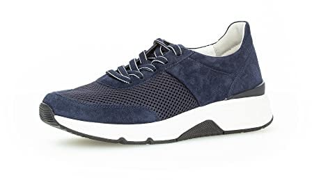 Gabor Damen Low-Top Sneaker, Frauen Halbschuhe,Wechselfußbett,Turnschuhe,Laufschuhe,schnürschuhe,schnürer,Plateausohle,Marine,39 EU / 6 UK