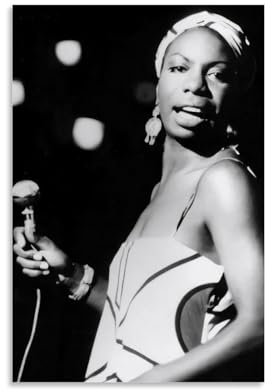 EVMILA Nina Simone Poster, dekoratives Gemälde, Leinwand, Wandposter und Kunstdruck, modernes Familienschlafzimmer, Dekoration, Poster, 30 x 45 cm