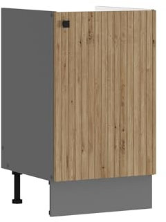 Küche AVA Artisan Spülenunterschrank 50 Lamellenoptik Küchenzeile Einbauküche