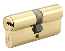 FTH - Cylindre de Serrure Double Entrée 6G - 30 x 30 mm - Laiton Massif - Sécurité Renforcée - 6 Goupilles - 3 Clés Réversibles - Fabrication Française
