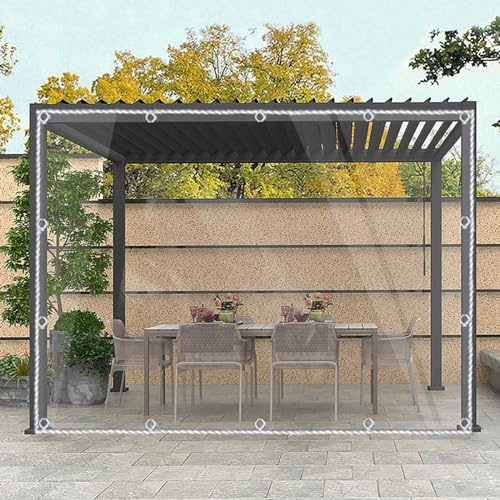 PIPRE 1.2m x 1.1m wasserdichte Transparente PVC Plane mit Ösen,Wetterfeste Plane Vordächer Faltbar,0,35mm Regenschutz Abdeckplane für Gartenmöbel Pflanzen Gewächshaus Hutch Dach