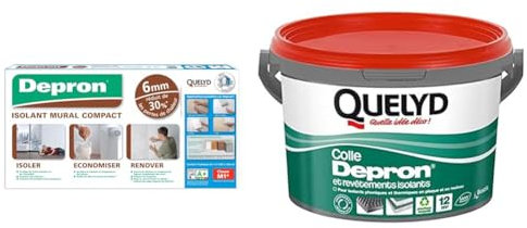 Quelyd Plaques DEPRON Format G6 – Épaisseur 6 mm – Plaque Isolation Thermique & Quelyd Colle Pour Plaques Depron et Revêtement Isolants - Isolation Mur et Plafond