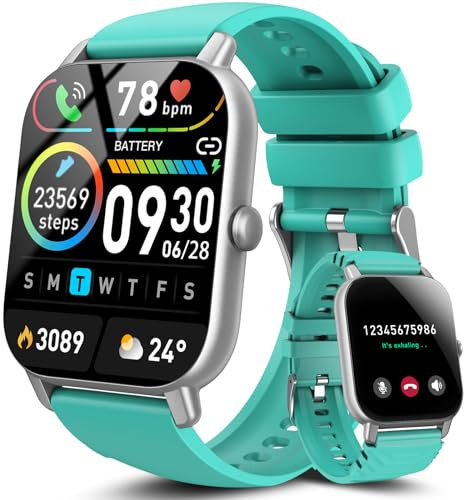 Aptkdoe Smartwatch Uomo Donna, 1,85 HD Schermo Tattile Smart Watch, Impermeabil IP68 Orologio Smart Watch con 112 Modalità Sportive, Contapassi Sonno Cardiofrequenzimetro per Android iOS Verde