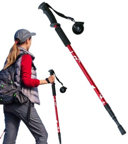 Trekkingstock,Wanderstock,Teleskop-Bergsteigerstock - Anti Shock Stick, Trekkingausrüstung, tragbare Mobilitätshilfe für Damen und Herren, Wandern, Camping, Klettern