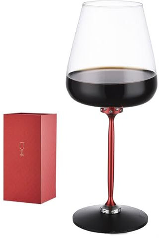 MXHACD Calici Rotanti, Bicchiere da Vino Rotante, Aeratore per Vino Rotante con Rotazione A 360 Bicchieri da Vino A Stelo Lungo per Gli Amanti del Vino(Color:Rosso)