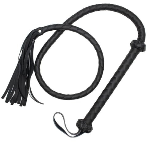 WreGmgg Octobre 2024 Nouveau Fouet Noir Multifonctionnel, Fouet d'entraînement Noir pour équitation, Carnaval et Cosplay - H11