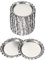 PATIKIL 100 Pieces Bottle Caps for Crafts, 1 Inch Decorative Double Sides Printed Flat Bottle Caps Bulk for DIY Pendants Scrapbooks Badge, Silver Tone