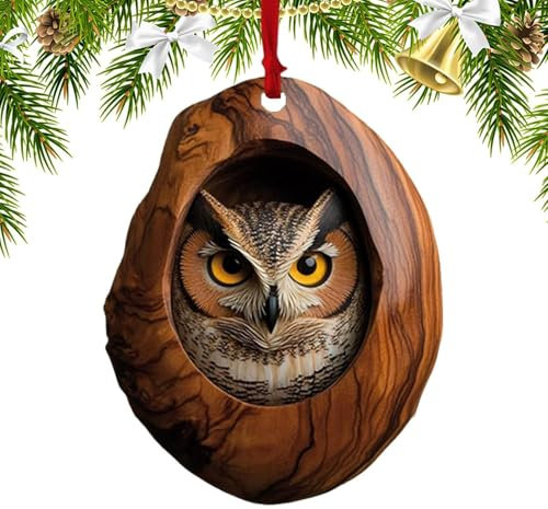 Anhänger für Weihnachtsbaum, Weihnachtsornamente für Tiere | niedliche Tier-Weihnachtsbaum-Ornamente, Acryl, 2D, , Eule, Eichhörnchen, Igel, Kaninchen, Vogel, Wildtiere, Ornamente, P