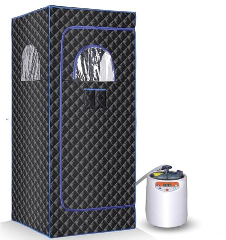 Box per sauna portatile, tenda per sauna a vapore spa, tenda per sauna domestica personale di ampio spazio per tutto il corpo con vapore da 3 l 1100 w, bagno turco per sauna interna/esterna, relax ovu