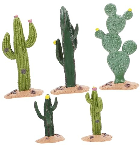 Cabilock 5pcs Mini Fake Cactus Model Small Table Landscape Decor DIY Mini Garden Cactus Decoration for Home Office Display