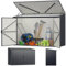TANGZON 6 x 3FT Metal Garden Shed, Snap-on Galvanized Steel Outdoor Tool Storage House with Lockable Door, Hydraulic Gas Rod, Trash Can Bike Tool Toy Utility Gardening Shed Box for Patio Lawn Yard
