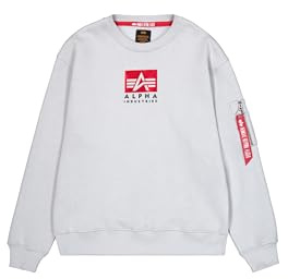 Alpha Industries Herren Satin Logo Sweater Sweatshirt (1er Pack)