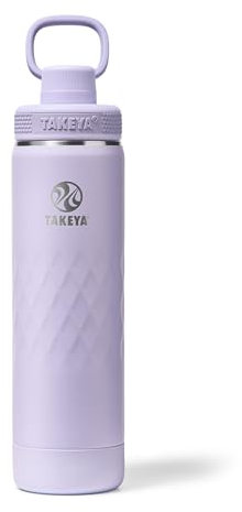 Takeya Sport 22 oz Triple-Insulated Stainless Steel Water Bottle, Spout Lid – Leakproof, Sweatproof, BPA-Free, Keeps Drinks Cold 36 Hrs, Hot 14 Hrs – Moonlight