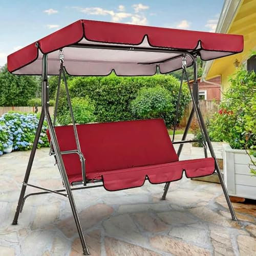 VYUJHNBG Swing Waterproof Canopy, Double Swing Replacement Oxford Cloth Canopy Top Set, Outdoor Patio Swing Seat Cover for Backyard, Double Replacement Canopy