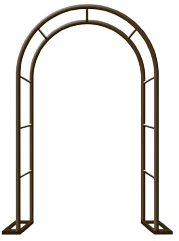 Rosenbogen, Hochzeitsbogen, Rosengitter Für Garten, Stabiler Rankbogen, Für Kletterpflanzen, Wetterfest, Mit Sockel(Brown,180cm*250cm)