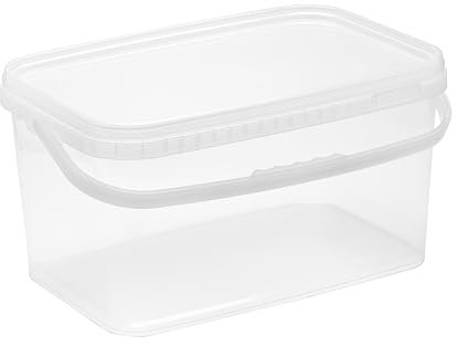 Ni-Ret Eimer mit Deckel 12l, rechteckig, Eimer lebensmittelecht transparent, 3er Pack