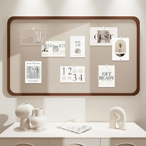Rechteckige Filz-Pinnwand, dekorative Pinnwand mit 50 Pinnnadeln, faltbare Pinnwand für Zuhause, Büro, Schule, Pinnwand-Organizer (Braun, 40 x 60 cm)