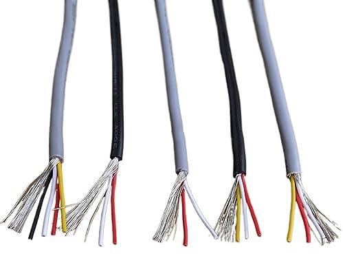 Draht, mehradriges geschirmtes Kabel, UL2547 Geschirmtes Signalkabel, PVC, 2/3/4 Adern, 2 Meter, 24–28 AWG, mehrfarbig, mehrere Größen(Black 4 Cores,24 AWG)
