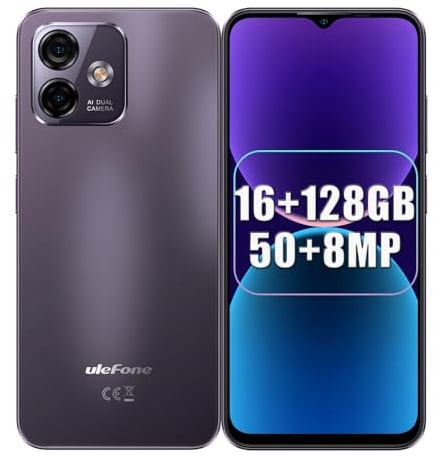 Note 16 Pro Handy Ohne Vertrag 16GB+128GB, 50MP+8MP Octa-Core Smartphone Ohne Vertrag, 6.52 HD+Simlockfreie Handys, Dual SIM Android Handy Günstig mit Face ID/Fingerabdruck/OTG/3.5mm Jack Lila