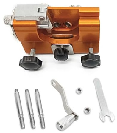Hfgdnchva Portable Manual Chain-Saw Blade Sharpener Tool Burr Grinding Stone Chainsaw Jig for Woodworking for Woodworking Machinery Cleaning Brush for Chainsaw