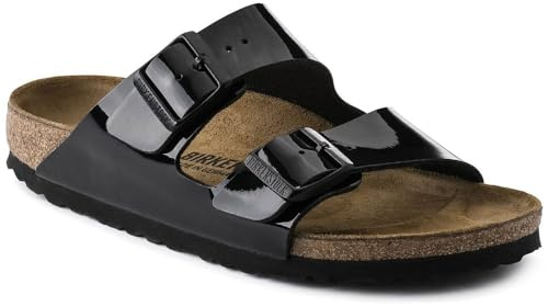 Birkenstock Damen-Pantoletten Arizona Birko-Flor, Schwarz - Schwarz - Größe: 45 EU