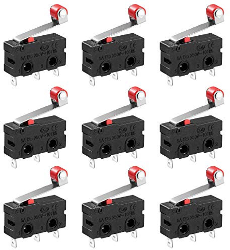 UEETEK 10 stücke 250 V 5A SPDT 1NO 1NC Momentary Scharnier Rollenhebel Mikroschalter 3 Pins