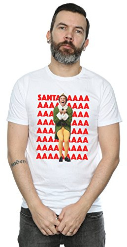Elf Men's Buddy Santa Scream T-Shirt XX-Large White