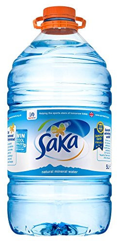 Lot de 2 bouteilles d'eau minérale Saka - 5 litres