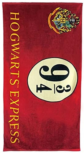 Groovy Harry Potter Platform 9 3/4 Bath/Beach Towel-Official, Cotton, Burgundy, 75 x 150cm